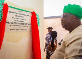 Gov. Mutfwang of Plateau commissions clinic Vwei, Jos south LGA