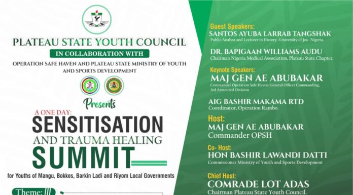 Plateau Youth Council Set To Hold Sensitization And Trauma Summit To Youths Of LGA Affected By Attacks
