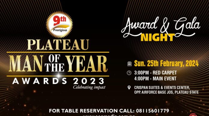 Plateau Man Of The Year Awards Set To Hold Sun. 25Th Feb., At Crispan Event Center Jos