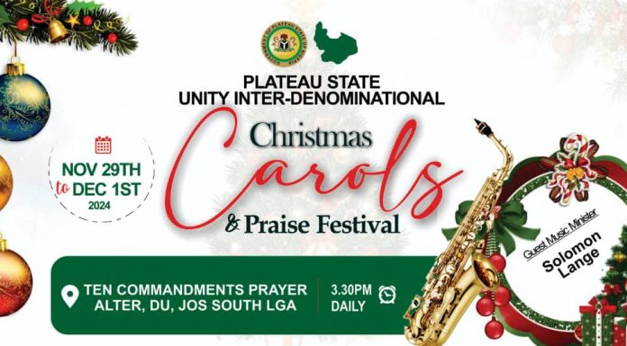 Plateau State Announces Maiden Unity Christmas Carols and Praise Festival
