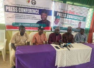 Plateau Students’ Leaders Commends Gov Mutfwang, Plateau Polytechnic Rector, Dr. Clement Chirman, with Vote of Confidence