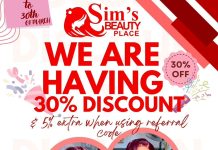Exclusive 30% Discount + Extra 5% Loyalty Rewards ONLY at Sim’s Beauty Place 🎉