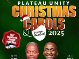 Massive Turnout Expected as Plateau Unity Carols Festival Begins Friday