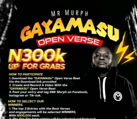 Mr Murph Launches “GAYAMASU” Open Verse Challenge with N300,000 Up for Grabs