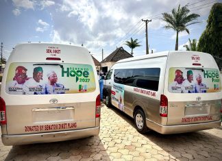 Sen. Diket Plang Donates 18-Seater Buses to Plateau Health Tertiary Institutions
